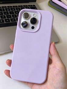溝槽按鈕高品質液態矽膠手機殼，相容 iPhone 18 Pro Max 17 16 15 14 13 12 11 Pro Max，柔軟蠟感橡皮擦觸感，親膚舒適 - 淡紫色 - 查看 4