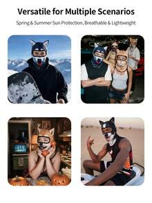 Musion 3D Cat Print Balaclava With Ears, Breathable Full Face Mask, Four Seasons Cooling Face Cover For Cycling Halloween Cosplay - Multicolor - View 8
