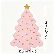 20pcs Pink Foil Star Christmas Tree Napkins, Luxury Sweet Style, Suitable For Christmas New Year Theme Holiday Party Table Decor - Multi-color - View 6