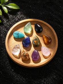 QYDCX 5/10/15/30 Pcs Natural Crystal Cabochons, Waterdrop Shaped Polished Stones With Gift Box, Random Colors, DIY Jewelry Making Supplies, For Adults - Random Color - View 4