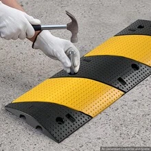 40 In Rubber Speed Bump, 2 Pack, 2 Channel Heavy Duty Traffic Speed Hump, 22000 Lbs/Axle Load Capacity, Cable Protector Ramp With Expansion Screws, For Asphalt Concrete Gravel Driveway And Road - Speed Bump Ramp,Short,2 Pcs - View 9