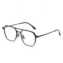 1pc Fashion Retro Double Bridge Unisex Glasses, TR Material, Suitable For Year-Round Commute And Casual Wear, Non-Prescription - Clear - View 7