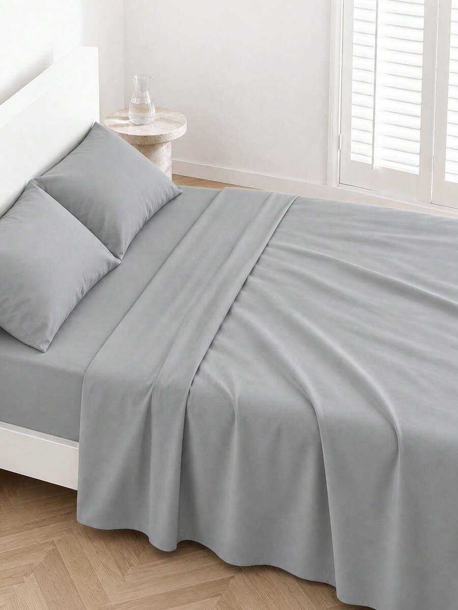 POLIGONO Sheet Sets With Pillowcases - Light Grey - View 1