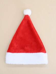 2pcs Christmas Role Play Plush Cape, Christmas Hat, Christmas Outfit, Suitable For Holiday Dress-Up And Dance Performance - Multicolor - View 5