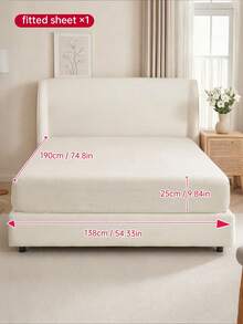 1pc Solid Color Fitted Sheet, Mattress Protector, Mattress Cover, Deep Pocket Fitted Sheet, Soft & Breathable, Fits Various Bed Sizes - Twin, Full, Queen, King, Essential Bedding For Home & Dorm - Creamy White - View 10