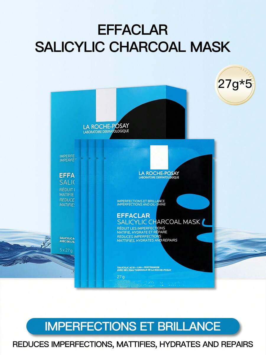La Roche-Posay EFFACLAR 水楊酸與活性碳面膜 27g*5片/盒 - 27g*5-單盒 - 查看 1