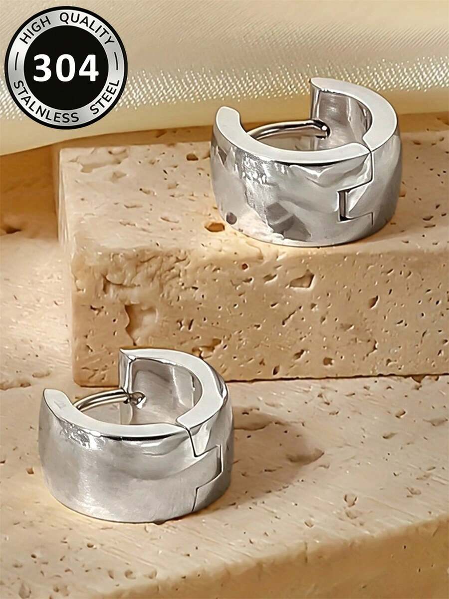 1 Pair Exquisite Hoop Earrings For Women, Wedding Engagement Party Jewelry, Valentine's Day Gift - Silver - View 1