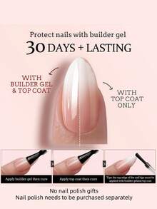150pcs Rectangular Pink Ombre Soft Nail Stickers, Pink & White Gradient False Nails, Suitable For DIY, Minimalist Multi-Use Design, 15 Sizes Fit For Women - Pink - View 6