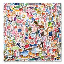 300pcs Colorful Mediterranean Style Art Stickers, Featuring Vegetable, Car, Fruit Pattern Elements Graffiti Stickers, Waterproof Vinyl Material, Suitable For Laptop, Phone, Car, Skateboard, Water Bottle, Scrapbook, Computer, Notebook, Etc. - 300pcs-b - View 1