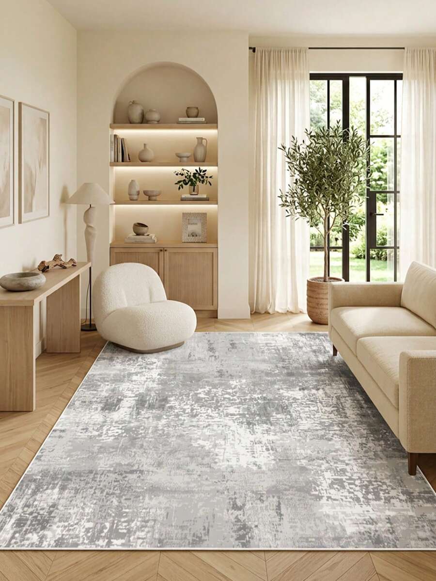 Decomia -Digitally Printed Living Room Rug, Kitchen Rug, Runner - Red and White - View 1