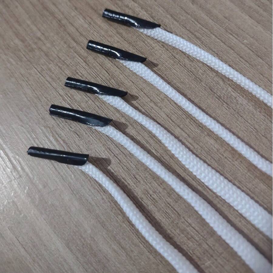 Cordão Poliéster Com Ponteira Preta Para Alça De Sacola 100unid. Com Aprox. 28cm - A - Visão 1