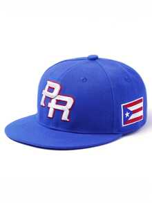 1pc Fashion And Personalized Flat Edge Baseball Hat PR Side Flag HipHop Hat Street Skateboarding Hat Outdoor Adjustable Decorative Sunshade Hat Unisex - PR-puerto Rico Side - View 5