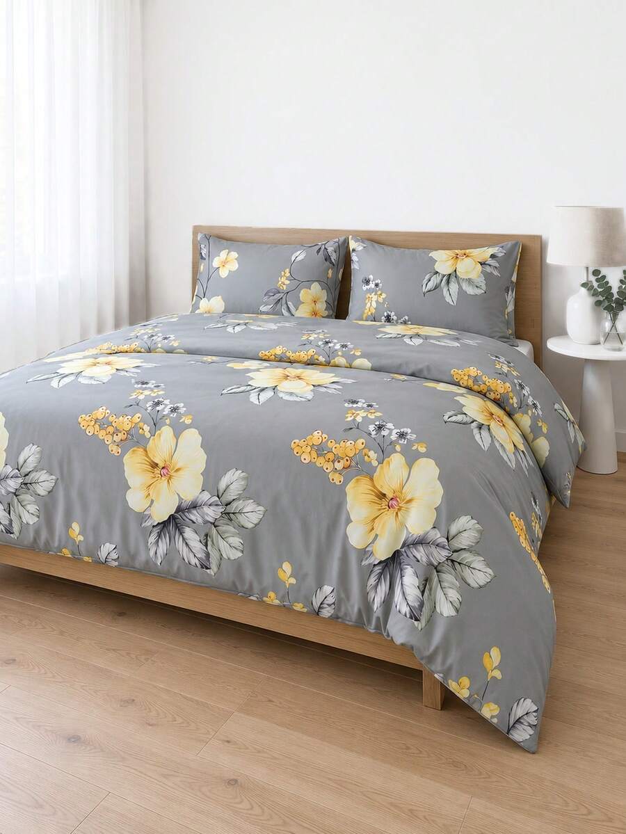 POLIGONO Duvet Covers Sets - Grey - View 1