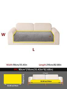 1PC Sherpa Fleece MD Leather Label Decorative Sofa Pad, Anti-Slip, Pet-Friendly, Dirt-Proof Seat Cushion, Suitable For Living Room Bedroom Room Decoration, Sofa Protector Cover Pad - Multicolor - View 34