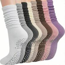 3/8 Pairs Women's Multi-Color Solid Pilates Yoga Socks, Breathable Dotted Grip Non-Slip, Suitable For Pilates, Yoga, Ballet, Sports And Home Use, All Season - Multicolor - View 15