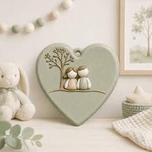 1pc Heart-Shaped Silicone Mold With Couple And Tree Pattern, Suitable For Making Labels, Keychains And Car Decorations; Compatible With Resin, Plaster And Concrete Materials, Also Paintable - Heart-shaped Tree Couple Mold - View 2