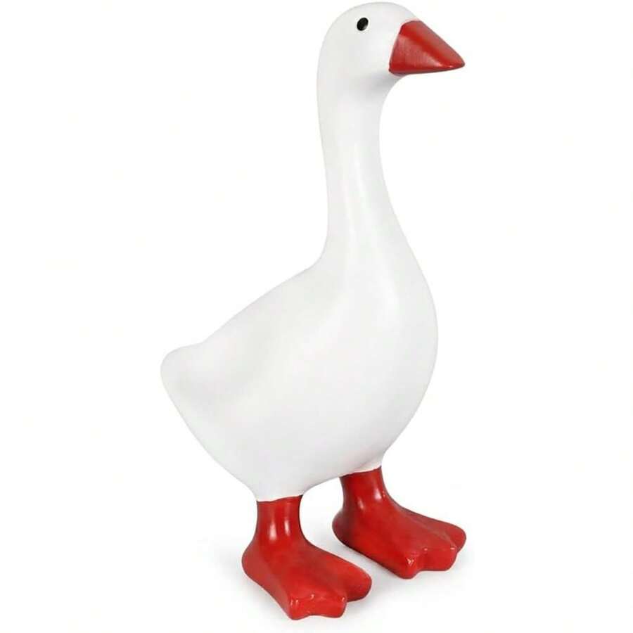 1pc 6.7 Inch Desk Goose Statue, Mini Desktop Goose Figurine Decor, Suitable For Living Room, Bedroom, Bookshelf And Office, Women's Gift - Desk Goose - View 1