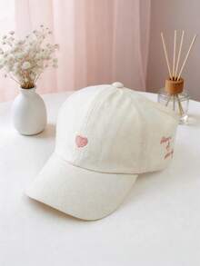 1pc Heart Embroidery Semi-Open Top Baseball Cap, Unisex Ponytail Duck Bill Hat, Daily Outdoor Travel Sun Protection, Versatile Breathable Sun Hat - A - View 14
