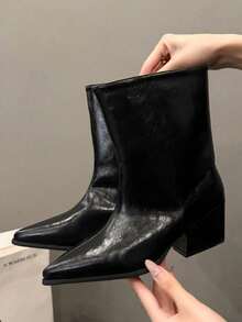 2026 Autumn/Winter New Fashion Elegant Versatile Ankle Boots - Black - View 4