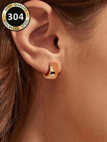 1 Pair Exquisite Hoop Earrings For Women, Wedding Engagement Party Jewelry, Valentine's Day Gift - Yellow Gold - View 3