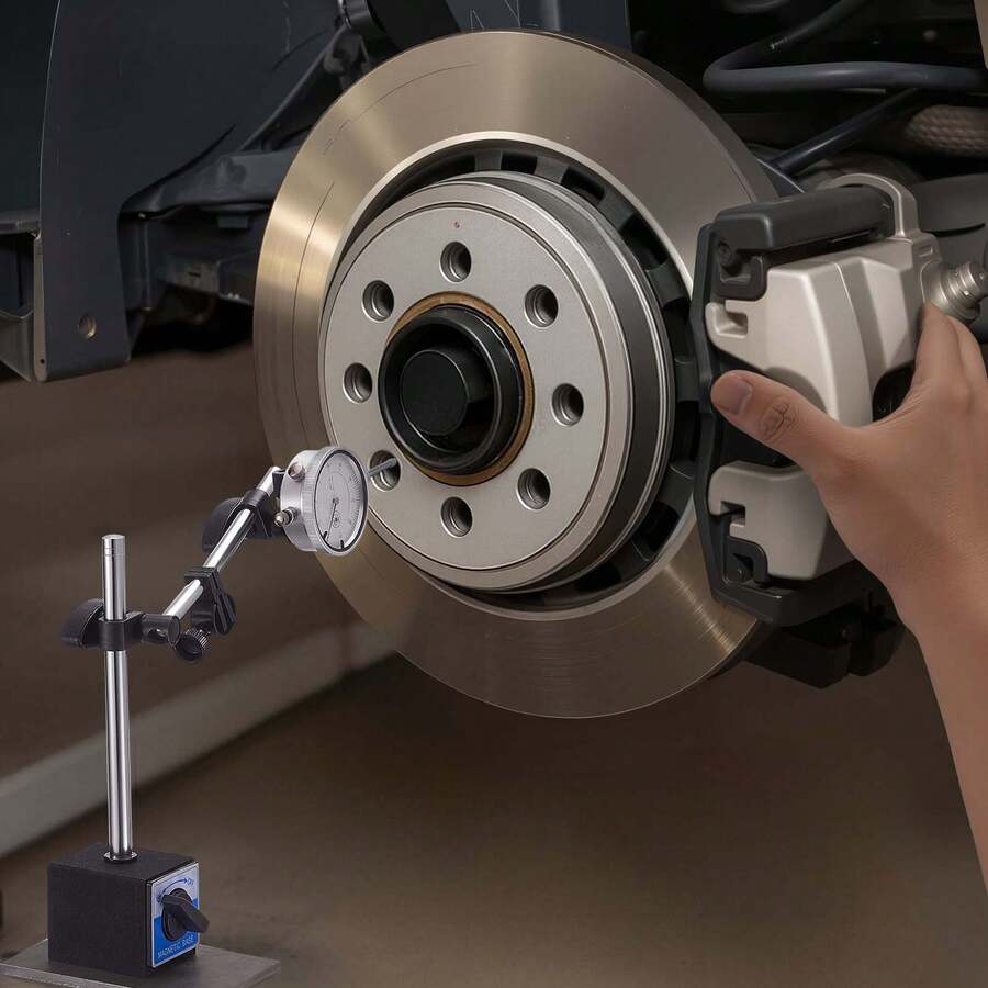 Mätklocka med dubbelt ställ och förvaringsväska, 0,03 mm noggrannhet, 0–25,4 mm mätområde, finjusterbar lång arm, icke-magnetiska centreringsstänger för maskininställning, mätning på trånga ytor - 1,65 kg - Visa 1
