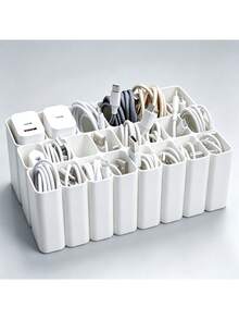 11/22 Grid Heavy Duty USB Cable Organizer Box/Tray, Desktop Cable Organizer Box Suitable For Home And Office Desktop Drawer-Style Cable Organizer, Practical Home Storage Tool, Halloween, Graduation Season, Christmas, The Best Cable Organizer Box - A - View 10