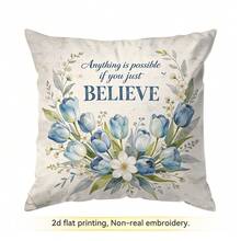 4pcs/1pc A Tulip Quote Pattern Pillow Case Without Insert, Single-Sided Printed Pillow Case, Suitable For Living Room Bedroom Home Decor, All Season Pillow Case - Multicolor - View 16