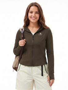 CAMEL CROWN Women's Outdoor Fitted Sun Protection Clothing Set, Lightweight, Ice Silk, UV-Resistant, Spring/Summer - Avocado Green - View 5