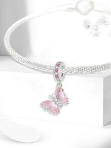 1pc Rhinestone Butterfly Pendant, Suitable For DIY Jewelry Making, Bracelet, Elegant Women Jewelry Accessory - Style 5 - View 7
