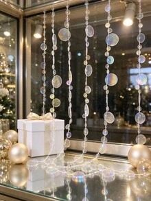 20/10/2m Large And Small Round Flat Perforated Bead Chain, Colorful Beaded Garland, Suitable For DIY Wedding Party, Indoor And Outdoor Decoration Bead Strings, DIY Handicrafts, Party Backdrop Decoration Bead Chain - Multiple Styles - View 3