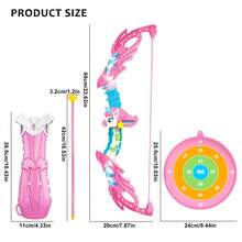 Children's Bow And Arrow Set, Glowing Archery Toy Set With 10 Suction Cup Arrows, Target And Arrow Box, Indoor And Outdoor Play Birthday Gift Toy, Boys And Girls - Multicolor - View 7
