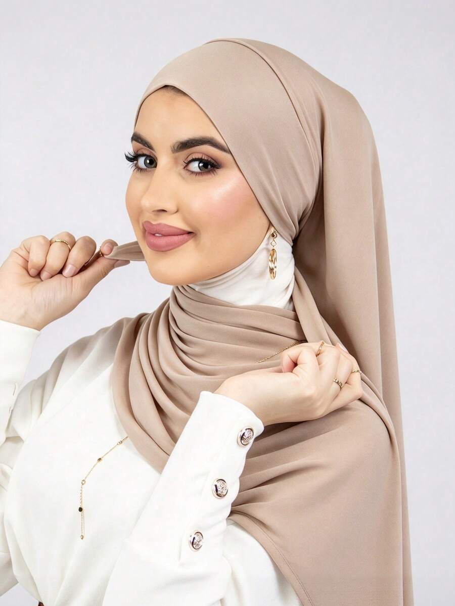 1pc Tie-Up Quick-Wear Knitted Headscarf, Soft & Breathable, Anti-Pilling, Tie-Up Design, Comfortable & Versatile, Suitable For Daily Wear, All Seasons - Multicolor - View 1