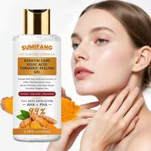 SUMIFANG 100ml Turmeric Glycolic Acid Exfoliating Gel, Salicylic Acid Gentle α-Hydroxy Acid Exfoliating Gel, Suitable For Whole Body, Helps Improve Roughness And Dullness, Makes Skin Smooth And Radiant - Orange - View 2
