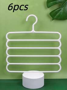 1/2/3/5/6/10pcs Multi-Function Pants Hangers, Scarf & Tie Rack, Home Pants Storage Rack, Suitable For Bedroom Closet, Storage Cabinet, Wardrobe Organization, Dormitory, Back To School Supplies - White - View 13