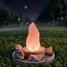 1pc High Quality Random Natural Rose Quartz Torch Carving, Light Luxury Crystal Decor, Creative Small Ornament For Living Room, Desk - Pink - View 7