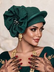1pc Traditional African-Style Headwrap For Women, Featuring Applique Embellishments-Suitable For Daily Wear, Commuting, And Outdoor Activities. - Multi-color - View 15