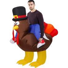 Unisex Snotty Turkey Inflatable Costume, Perfect For Festive Celebrations, Family Parties, Halloween Carnivals, And Christmas. - Coffee Brown - View 1