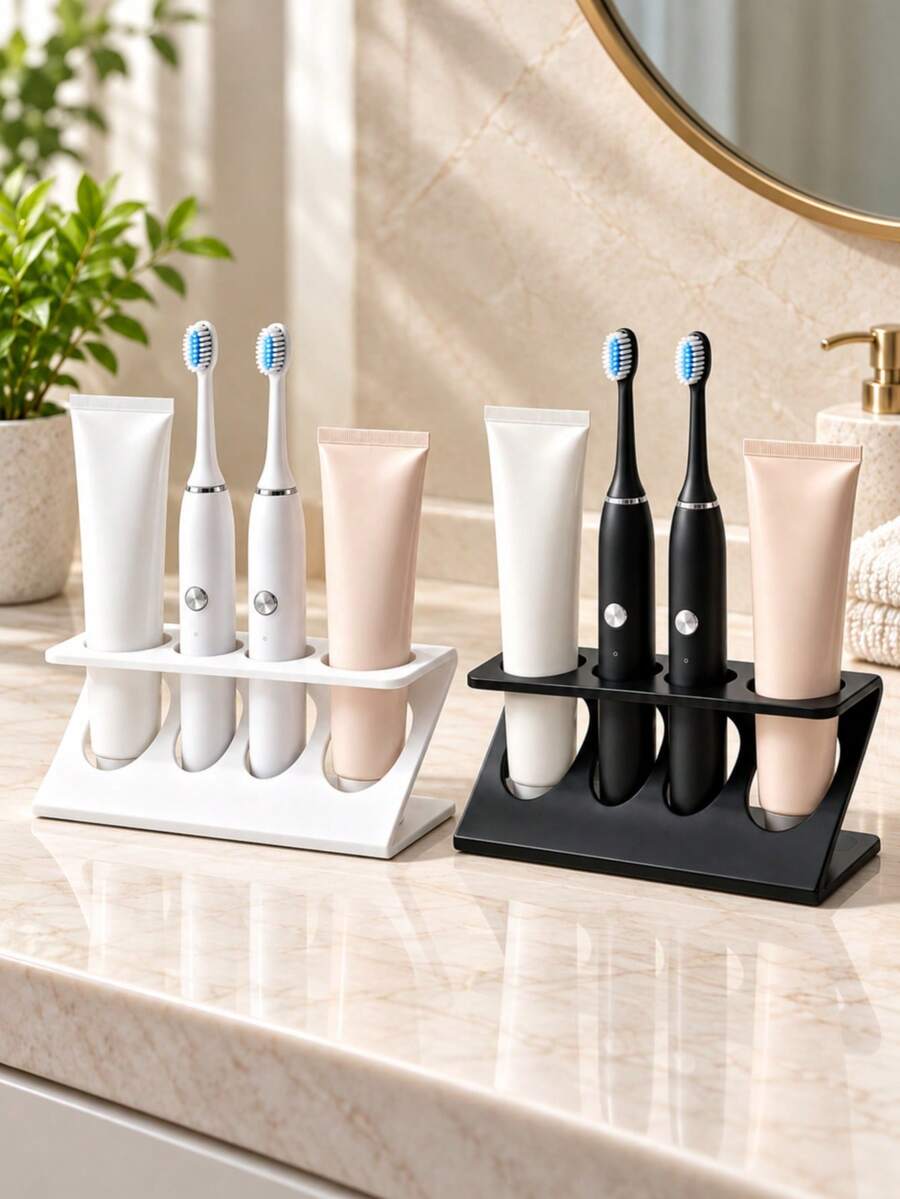 Multifunctional Bathroom Countertop Organizer With Toothbrush & Toothpaste Holder, Drainage Rack, Toiletry And Cosmetic Storage Shelf, Vanity Sink Organizer For Bathroom Accessories, Kitchen Countertop, Desktop & Home Storage - Multicolor - View 1
