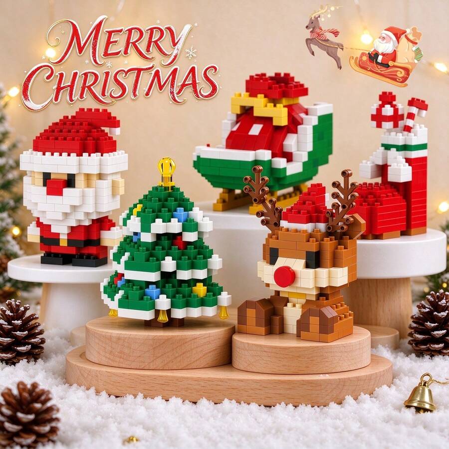 Christmas Series Micro Particle Building Block Toy, ABS Resin Material ...