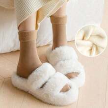 5 Pairs Comfortable Fleece Winter Socks - Thick, Warm, Soft, Earthy Tones, Polyester And Spandex Blend, Knitted, Solid Color, Suitable For Cold Weather/Yoga/Sleep, Fashionable Women's - Multicolor - View 8