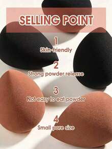 5pcs Random Color Makeup Sponges, Makeup Sponges, Foundation Sponges, Suitable For Liquid, Cream And Powder, Create Flawless Makeup Look - Multicolor - View 5