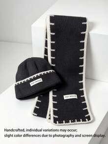 Children's Hat Set, Knitted Wool Winter Warm Headwear, Unisex, With Earflap Design - Multicolor - View 9