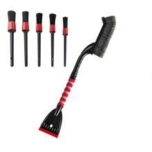6pcs Car Snow Removal Cleaning Set, 2-In-1 Snow Brush And Ice Scraper With Non-Slip Foam Handle And Bendable Brush Head, 5 Tire Gap Cleaning Brushes, Winter Windshield Snow Removal Tools For Cars, SUVs And Trucks - Multiple Styles - View 7