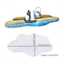 SILIKE LUFEI Molde de resina asimétrico extra grande para mesa/taburete con diseño de océano, molde de silicona para río para manualidades DIY - Blanco - Ver 10