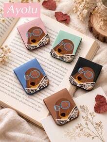 Ayotu Golden Retriever Reading Newspaper Print Magnetic Page Clip, Faux Leather Bookmark, Student Stationery, For Reading Marking, Planner, Scrapbooking And Crafting, Daily Gift, Suitable For Book Lovers, Colleagues And Reading Enthusiasts - Multicolor - View 3