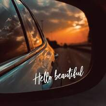 Hello 美麗汽車貼紙，汽車後視鏡貼紙，後視鏡貼花，側視鏡貼花 - AA - 查看 9