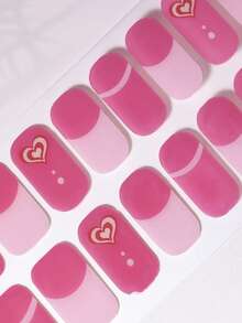 Semi Cured Gel Nail Strips , 20 Pcs Gel Nail Wraps, Stickers, UV Light Required, Salon Quality, Long Lasting - Rose Red - View 6