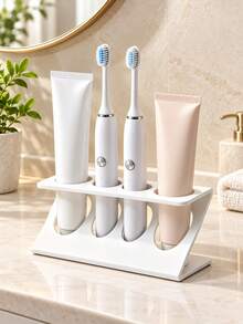 Multifunctional Bathroom Countertop Organizer With Toothbrush & Toothpaste Holder, Drainage Rack, Toiletry And Cosmetic Storage Shelf, Vanity Sink Organizer For Bathroom Accessories, Kitchen Countertop, Desktop & Home Storage - Multicolor - View 9