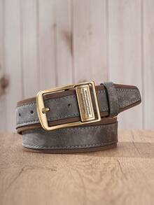 1pc Men's Vintage Belt, Double Layer PU Leather Splicing Contrast Color Design Belt, Jeans Belt - BH1267 - View 14
