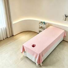 Beauty Bed Sheet With Face Opening, Soft Breathable Massage Bed Cover, Washable Beauty SPA Bed Cover, Suitable For Massage, Facial Care - Multicolor - View 5